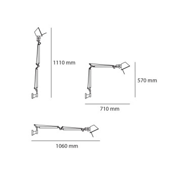 Lampada da parete Artemide Tolomeo Mini LED