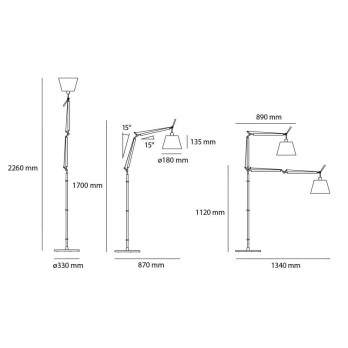Lampada da terra Artemide Tolomeo Basculante Halo