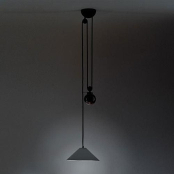 Lampada a sospensione Artemide Aggregato saliscendi grigio scuro diametro 530mm cono metallo
