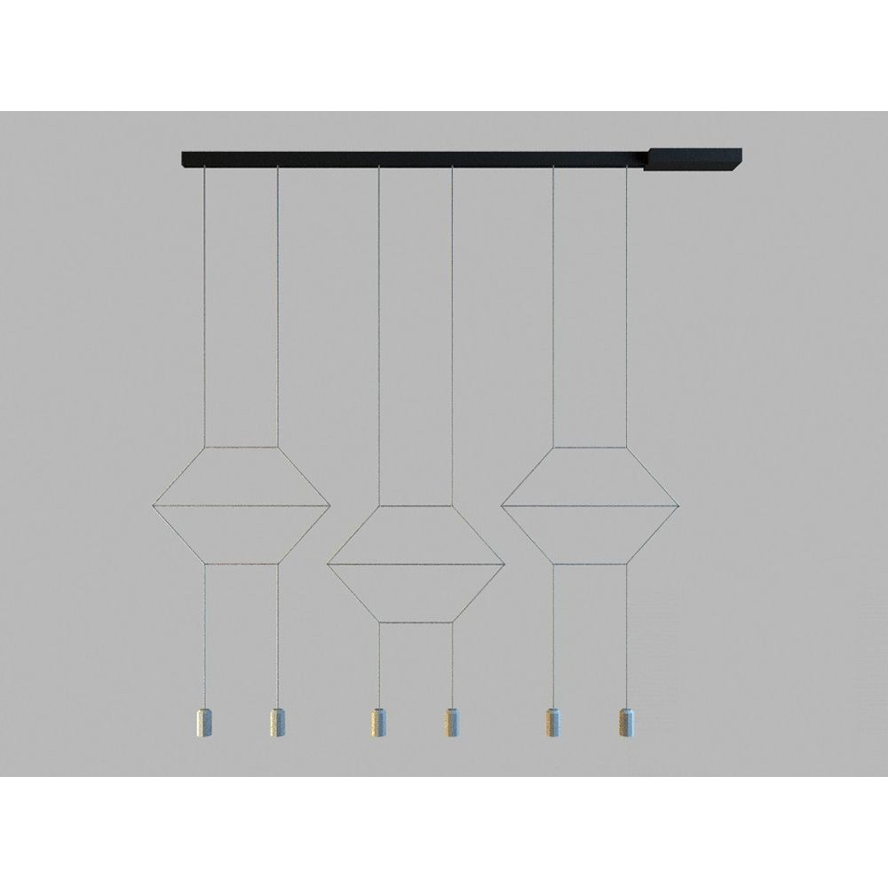 Lampada a sospensione Vibia WireflowLineal 6 luci