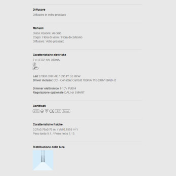 Lampada a sospensione Vibia Slim 7 H60 7Luci