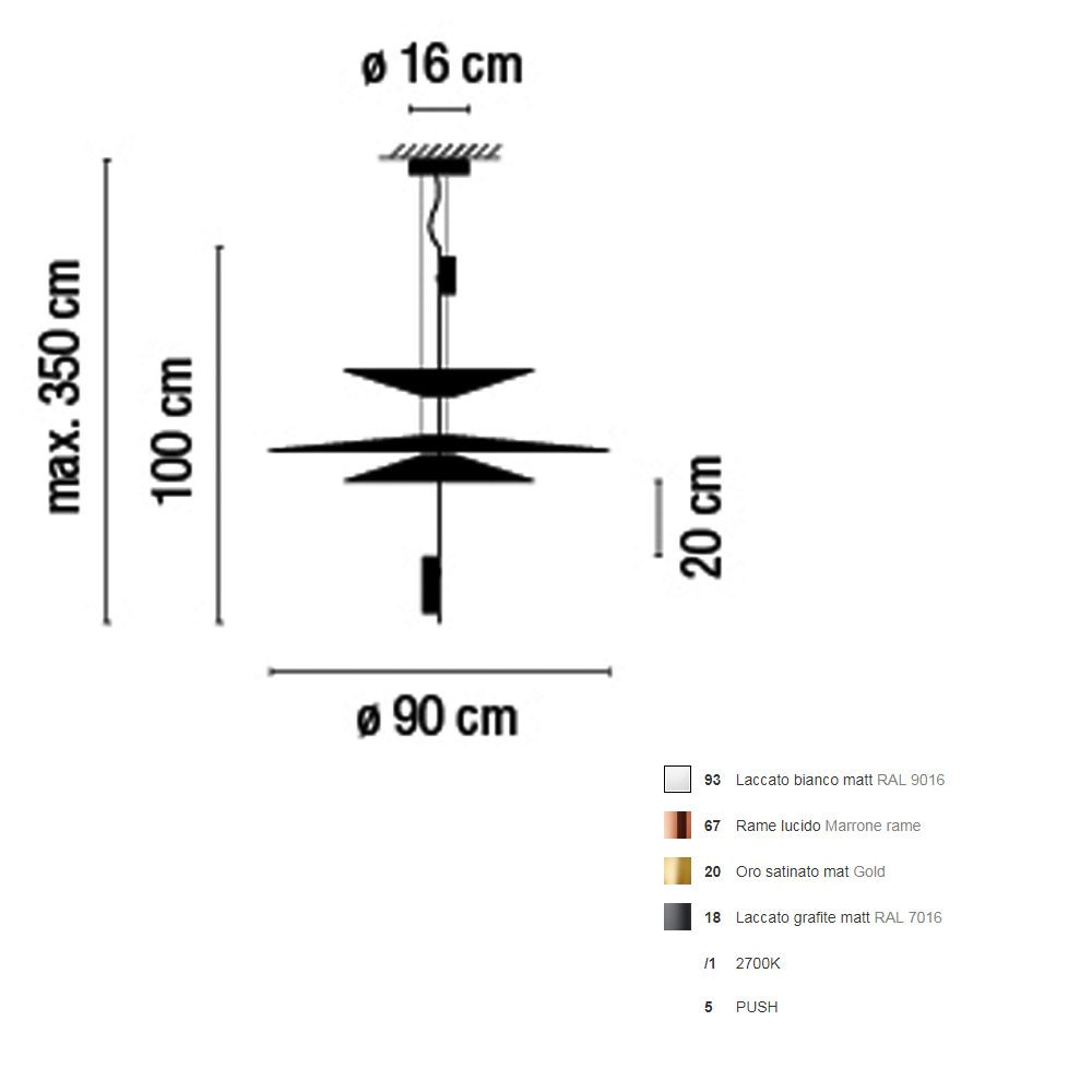 Lampada a sospensione Vibia Flamingo 1530