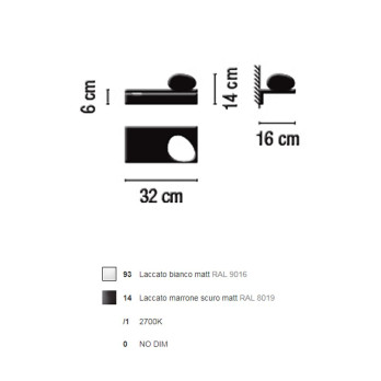 Lampada da parete Vibia Suite 6041