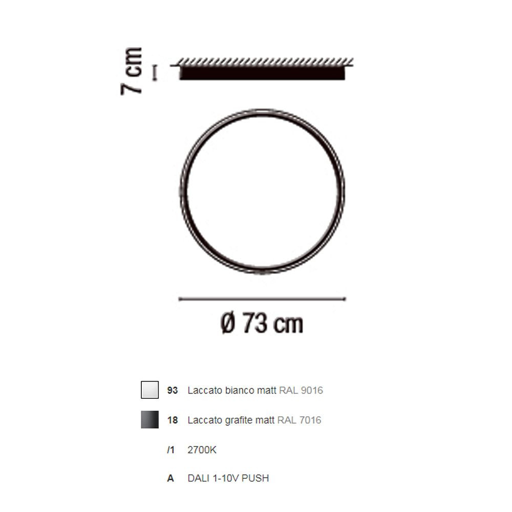 Lampada da soffitto Vibia Up D. 73
