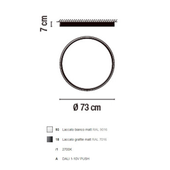 Lampada da soffitto Vibia Up D. 73