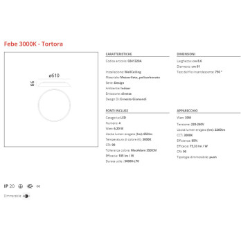 Lampada da soffitto Artemide Febe Led 3000K - Arancio