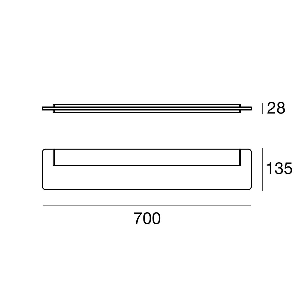 Lampada da parete LED Linea Light Skinny (Larghezza 700 mm)