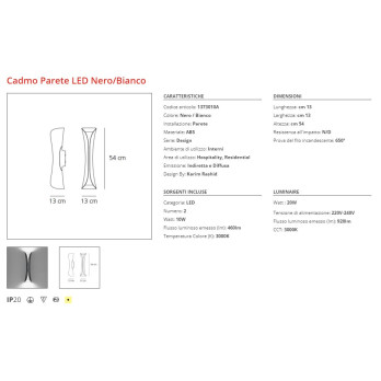 Lampada da parete Artemide Cadmo Parete LED