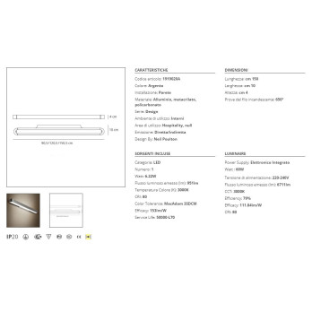 Lampada da parete LED Artemide Talo 150 non dimmerabile