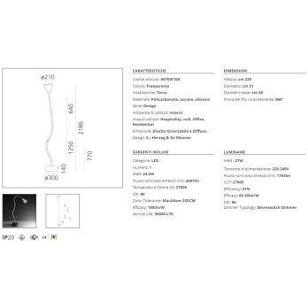 Lampada da terra Artemide Pipe Floor LED 2700K