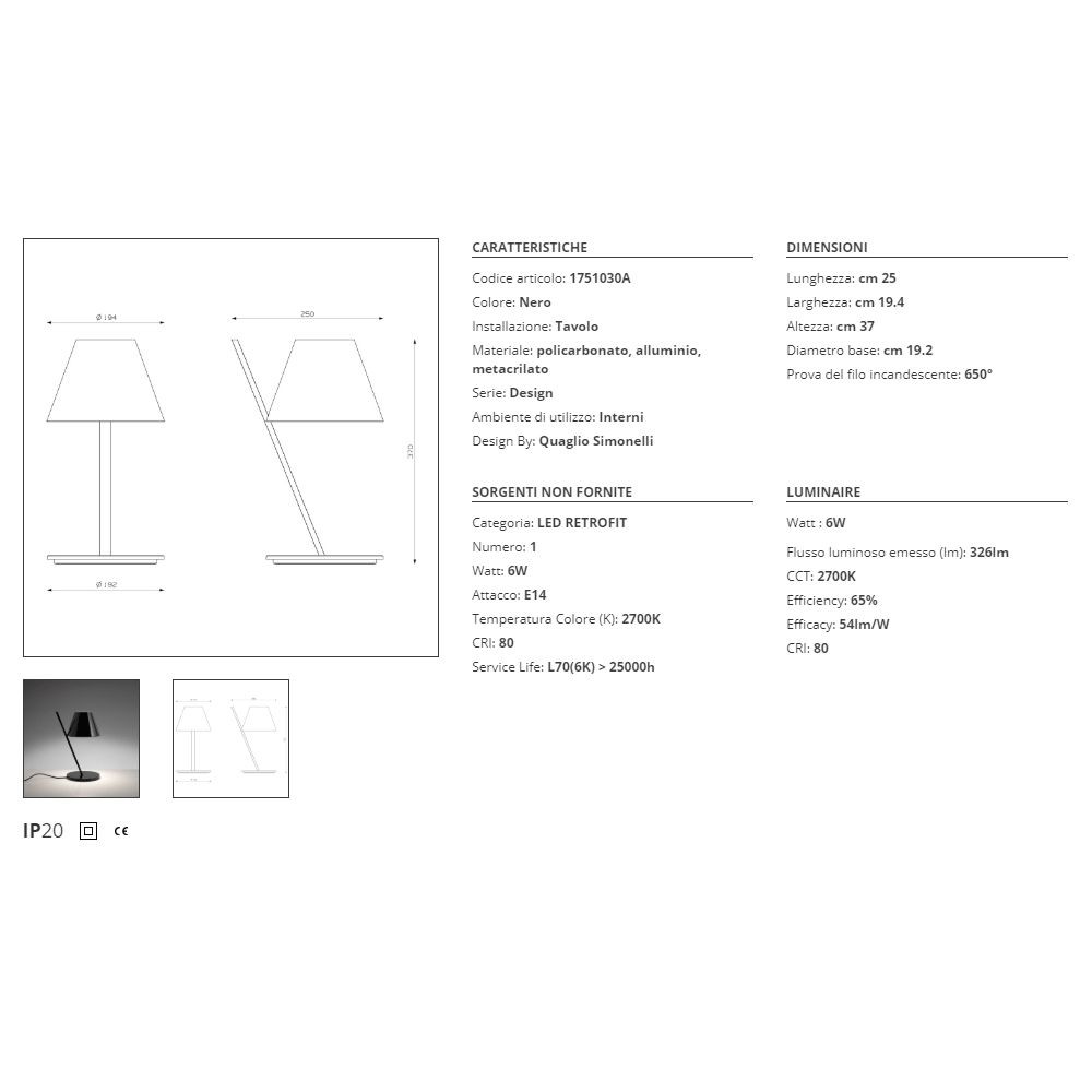 Lampada da tavolo Artemide La Petite Table