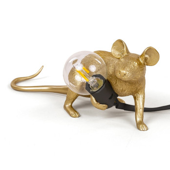 Lampada da appoggio Seletti Mouse Lop Lying Down Lamp Gold