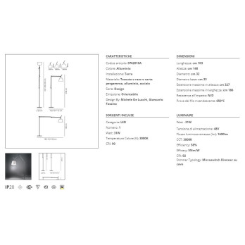Lampada da terra Artemide Tolomeo Floor Mega - LED 3000K - Alluminium - Dimmer