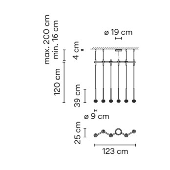 Lampada a sospensione Vibia Algorithm 6