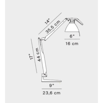 Fortebraccio D33N Lampada da scrivania Luce Plan