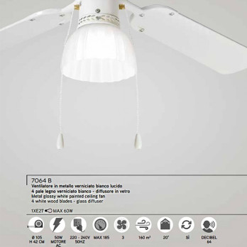 Perenz Ventilatore soffitto moderno Gemini 7064 B LED